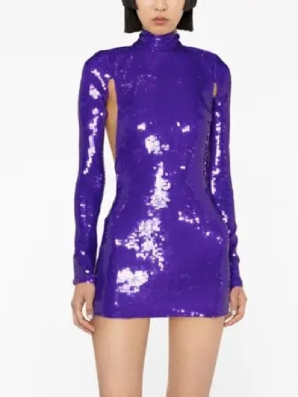 LaQuan Smith Purple Sequin Dress
